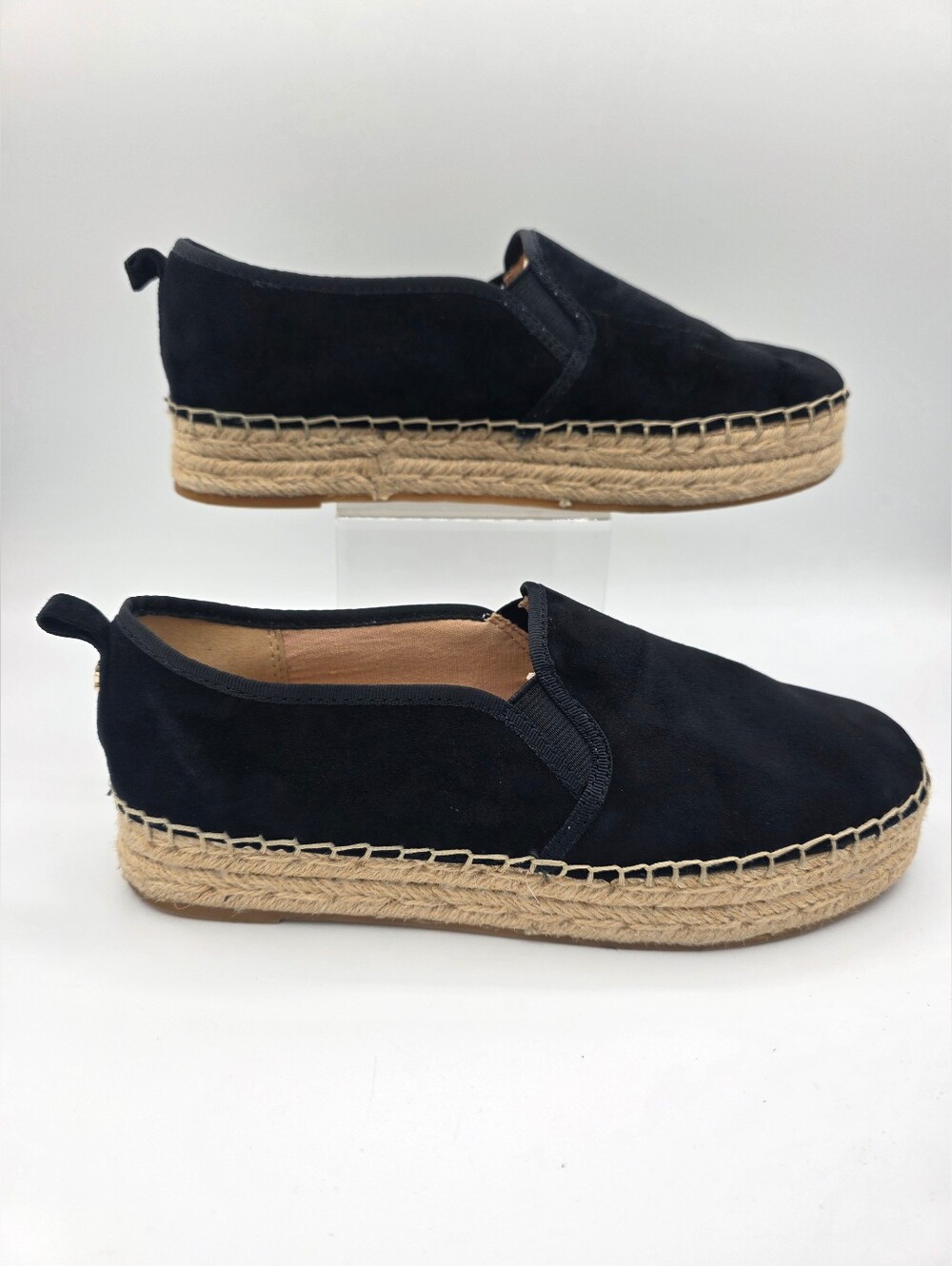 Sam Edelman Carrin Black Suede Espadrille Flats Womens Size 8